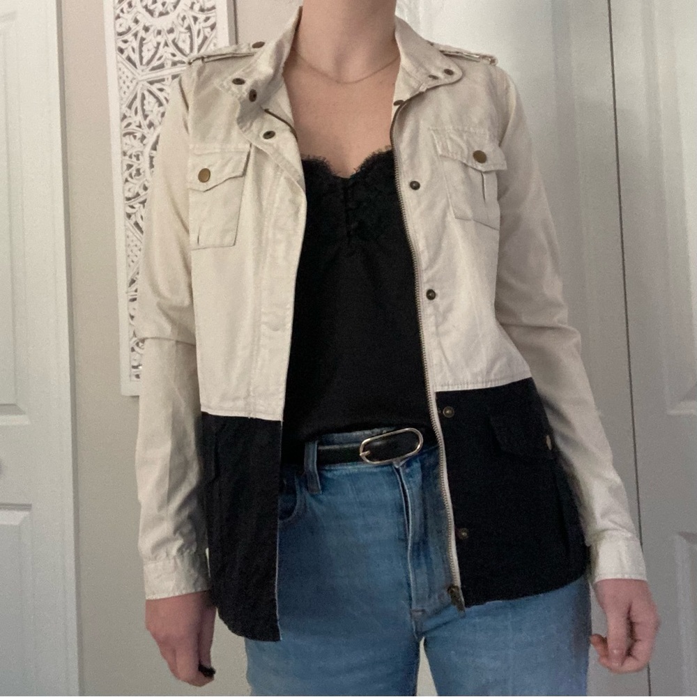 Forever 21 Neutral Colored Cargo Utility Jacket XS